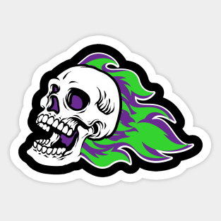 Maleficent Flaming Skull Sticker